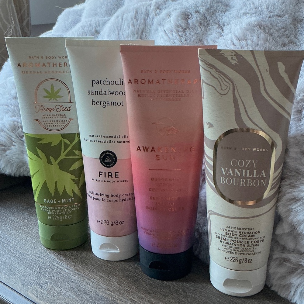Bath & Body Works Aromatherapy Body Cream Collection - Green, Pink, White